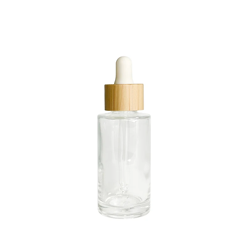 Bamboo Cosmetic Packages 50g 100g Glass Cream Jar 100ml 120ml Frosted Pump Serum