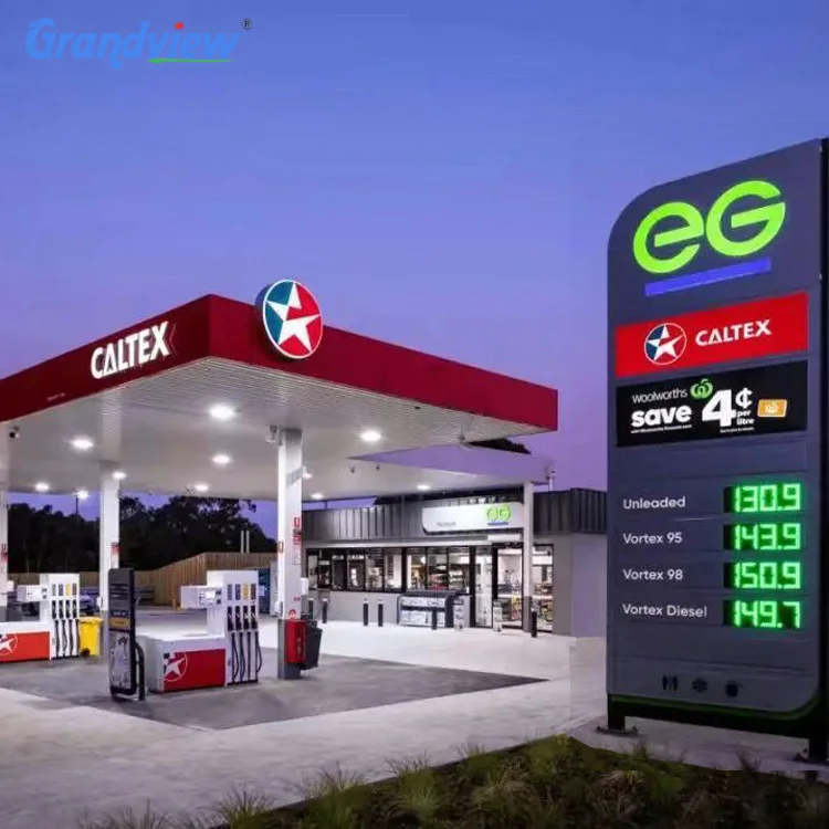 Custom Gas Station and Design Station Accessories Pylon Sign Frame Design Gas Station Canopy for Sale