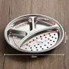 20cm round condiment tray with oil drainer (silver)