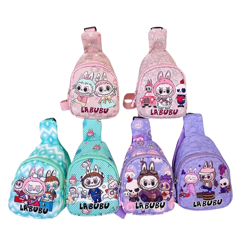 Custom Design Labubu Monster Sling Mini Chest Crossbody Bag Adjustable Shoulder Strap Water Resistant Lightweight Messenger Bag