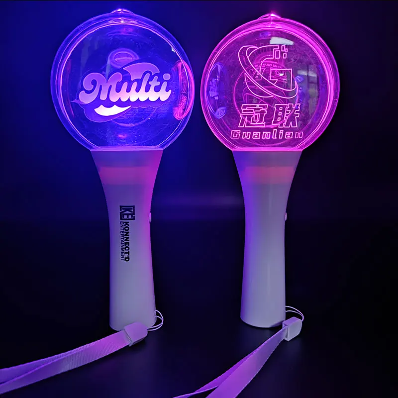 Party Favor Custom Logo Kpop Light Stick LED Glowing Ball Stick for Concert