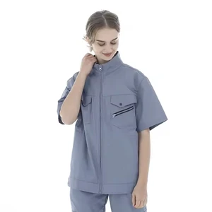 Unisex Short-Sleeved Protective Clothing Anti-Static Flame-Retardant Breathable Cotton Casual Loose Fit Outdoor Workwear
