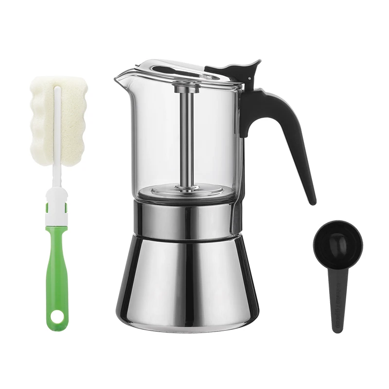 SEECIN Factory Premium Booster 360ml 9 Cups  Espresso Coffee Maker Stainless Steel Mocha Pot Electric Stove Top Moka Pot