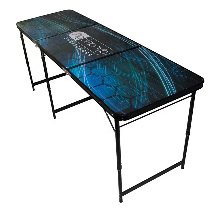 Konford Interactive Beer Pong Table Glow in the Dark Indoor Beerpong Stand Board Swembad Print Logo With Cup Holes Chipping Mats