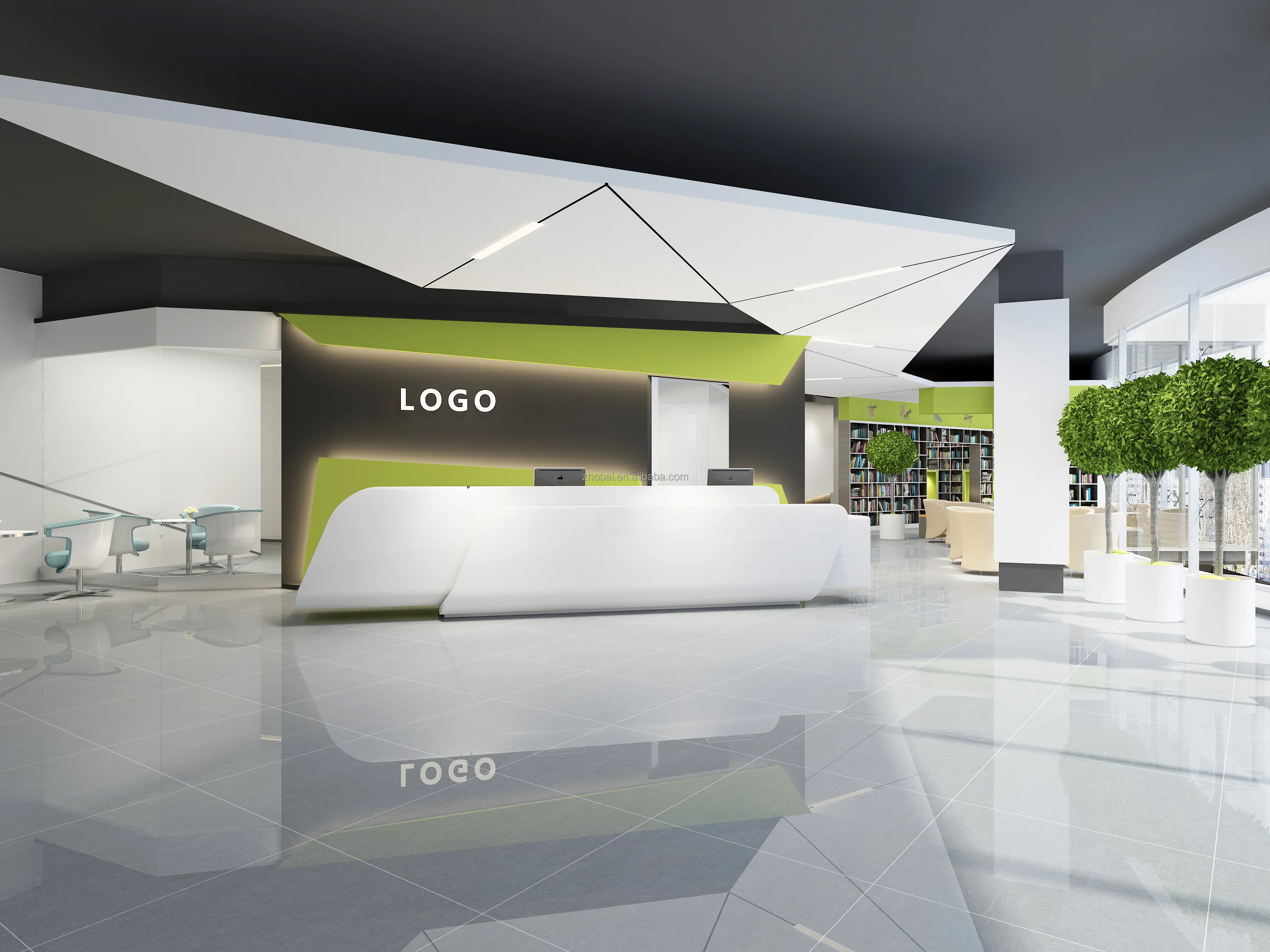 Luxury Customizable LED-Light Reception Counter Desk for Hotels Salons Offices Hospitals-Modern Durable Free Installation 4