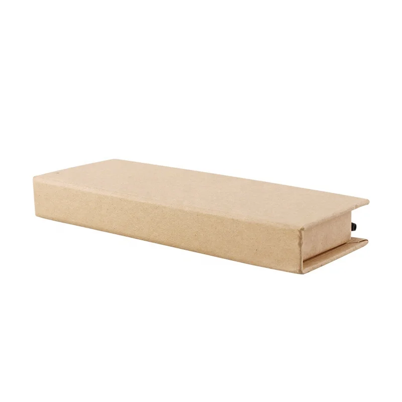 Adhesive Sticky Note Memo Pad With Pen and Ruler in Kraft Paper Box