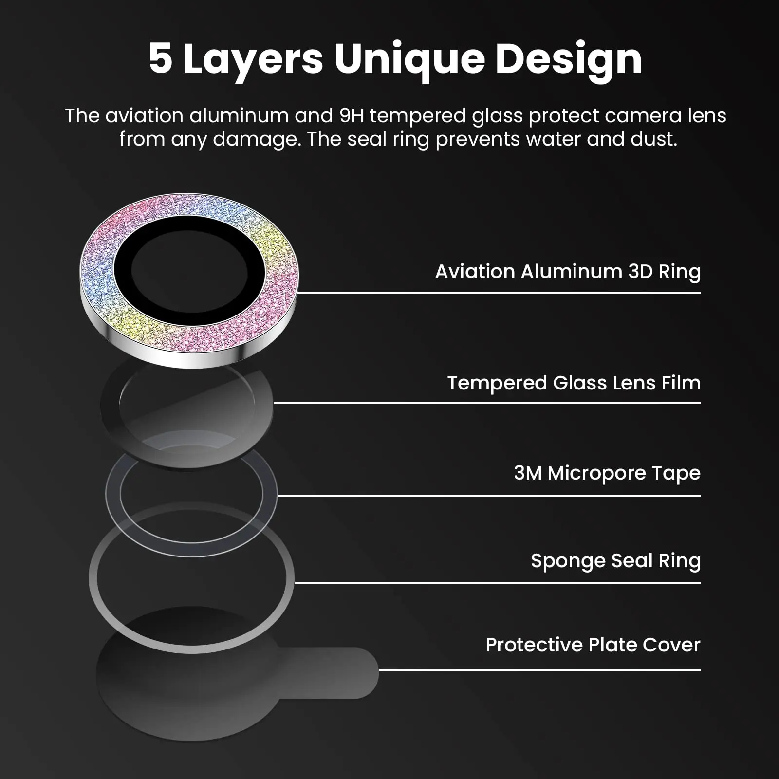 For Iphone 12 11 Camera Lens Protector Diamond Tempered Glass Screen Protector Phone Lens for Iphone 13 14 Camera Lens Protector