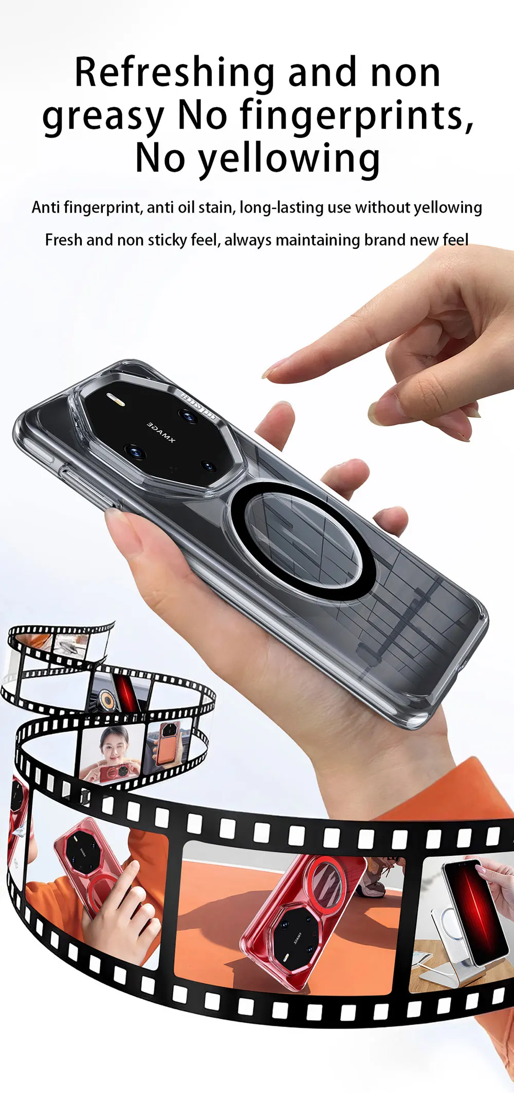 product clear case for huawei mate 60 rs ultimate lens films camera protector magnetic ring phone transparent hard pc  wls80 wlons-3