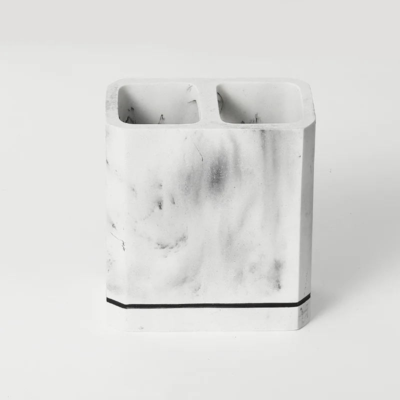 Custom Resin Bathroom Set Lotion Dispenser Soap Dish Tumbler Bathroom Accessories Set Marble