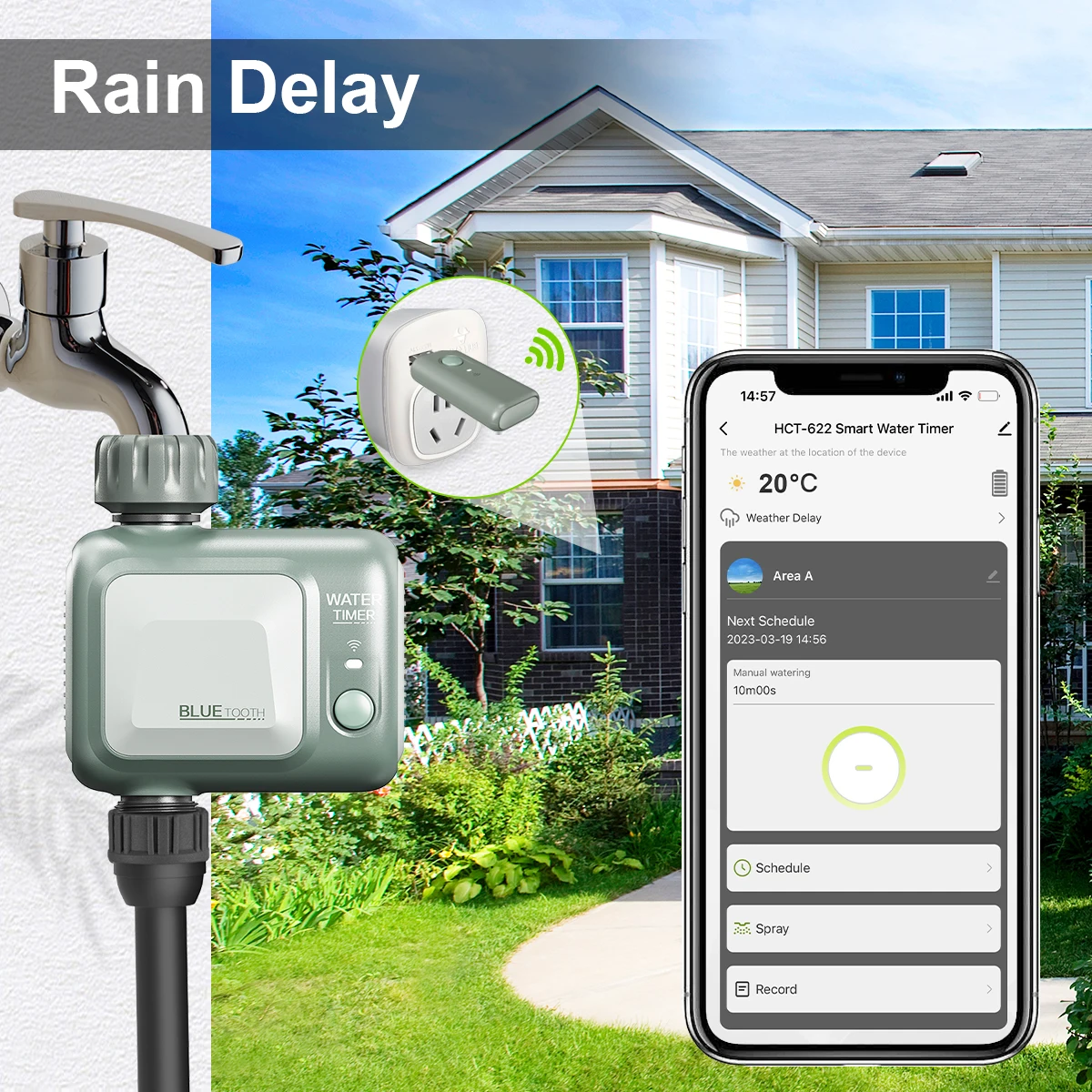WiFi Smart Water Timer Gateway Connection Remote Control Tuya APP Irrigation Water Timer for Home Garden Watering Control