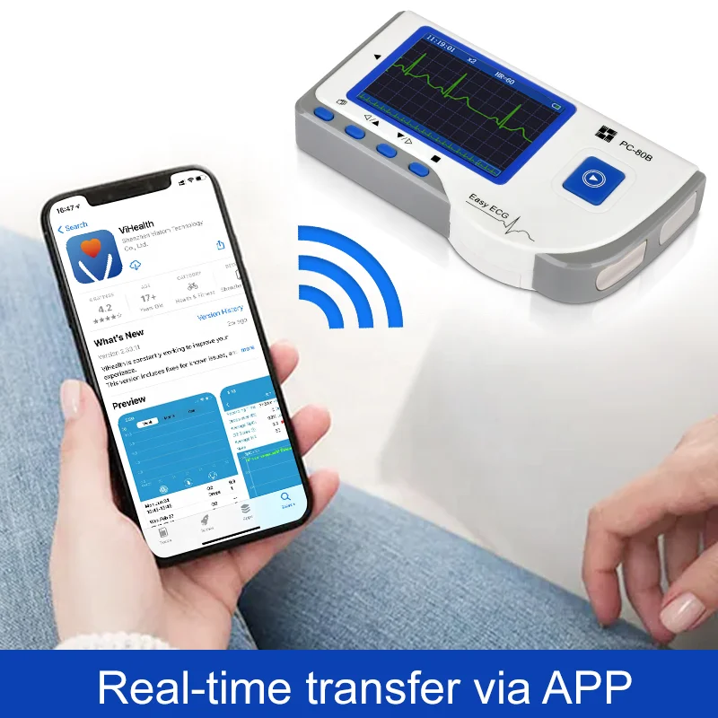 PC-80B Creative Bluetooth Heart Monitoring Electrocardiogram Portable Electrocardiograph Ecg Monitor Ekg Machine at Home