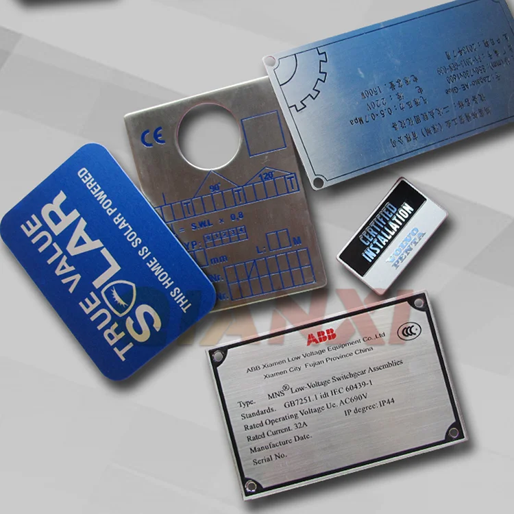 product metal brushed outdoor stainless steel label etched name plates tag laser engraved anodized aluminium nameplates sticker874-7