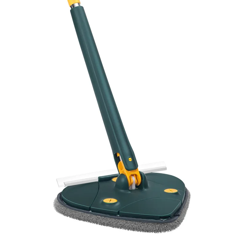 New Multifunctional 360° Rotating Cleaning Mop Floor Window Spinning Mop Glass Scraper Telescopic Triangle Microfiber Mop