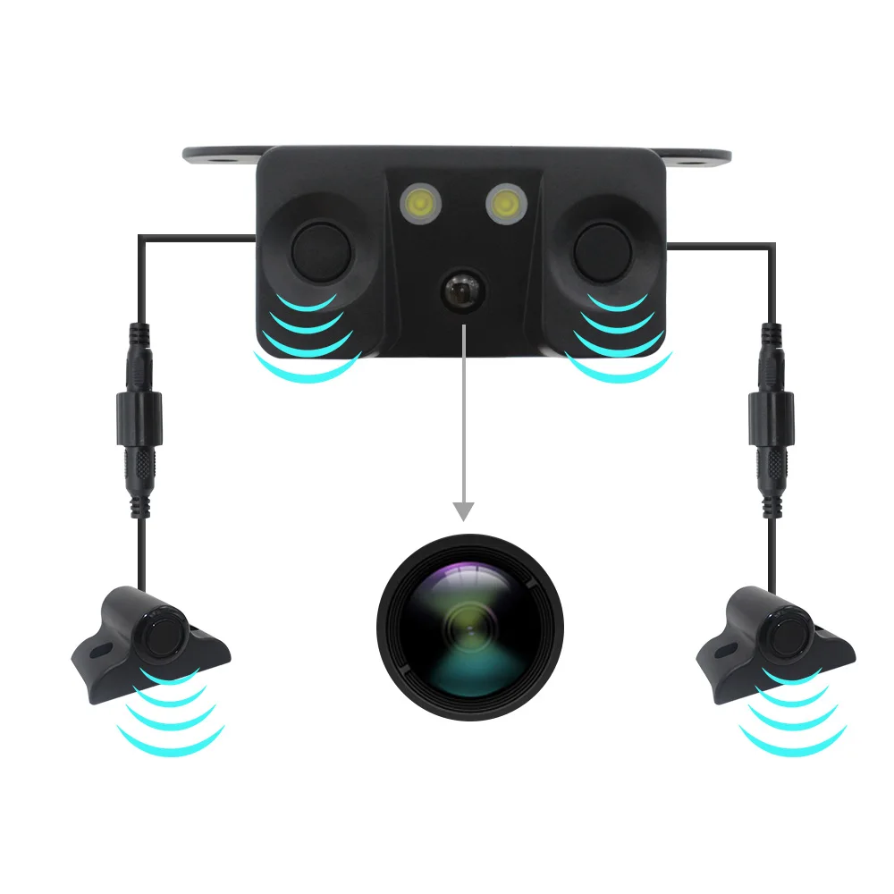 
 7 дюймов AHD дисплей заднего вида камера системы для всех автомобилей грузовик камеры с отверстиями для парковочных сенсоров камеры системы PZ610  