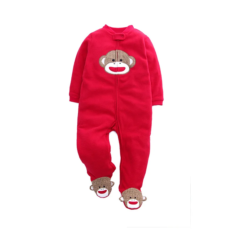 Baby Fleece Romper Cartoon Footies Jumpsuit Spring/Autumn/Winter Bodysuit Cute Sleepsuit 6-9 Months