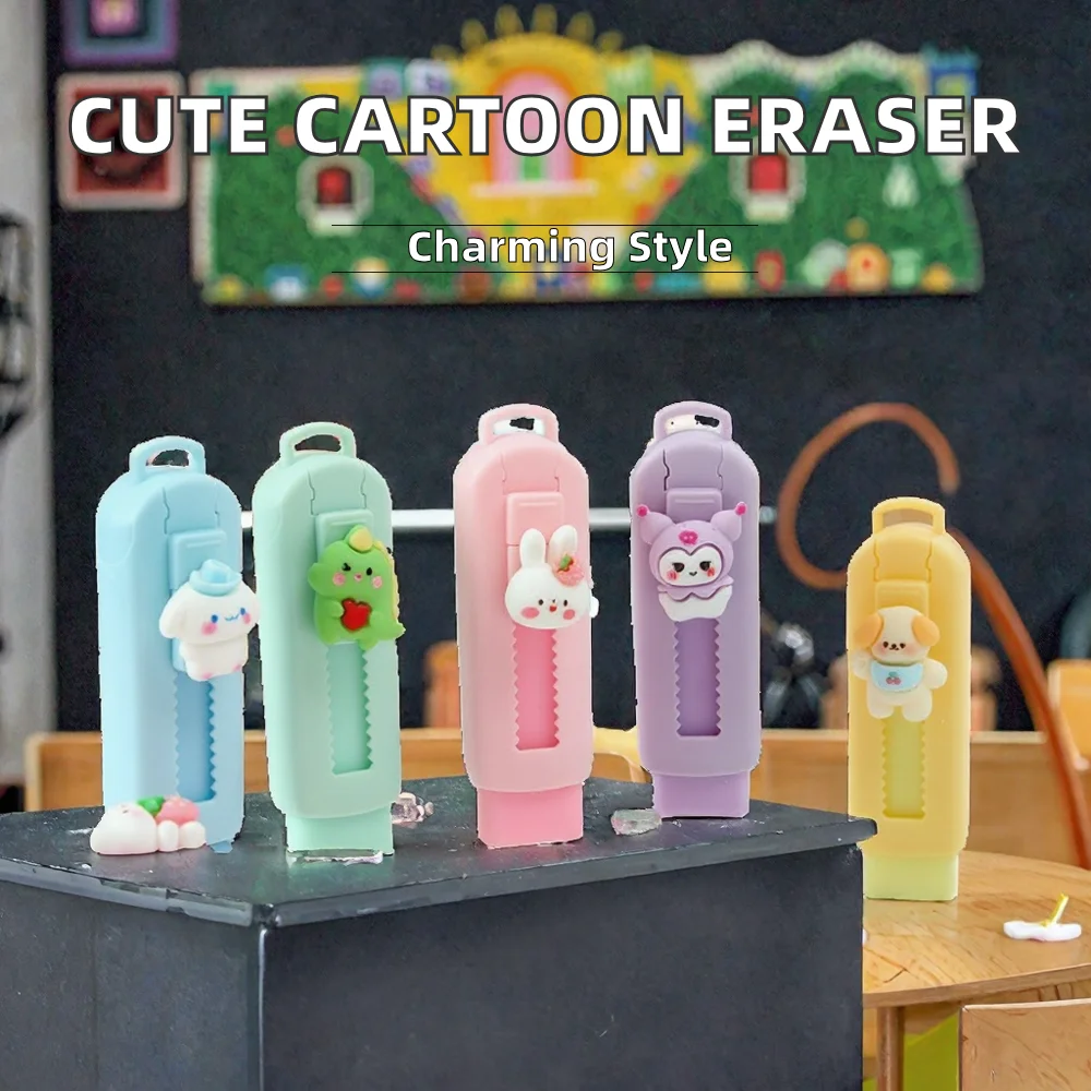 Custom Creative Large Stationery Push-Pull Retractable Eraser Cute ...