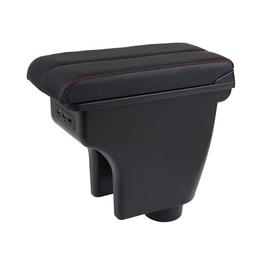 product usb with cup holder one piece double sided sliding curved surface car armrest box retrofit parts storage box interior parts car-5