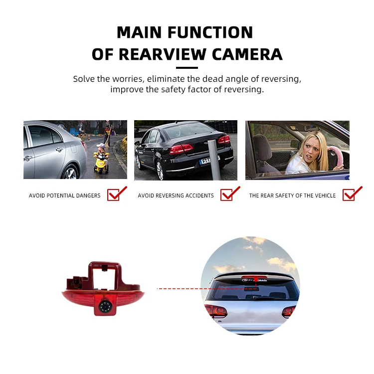 Wemaer Wide Angle Reversing Brake Light Backup Camera for Renault Trafic for Vauxhall Vivaro 2001-2014 Combo 2001-2011 factory