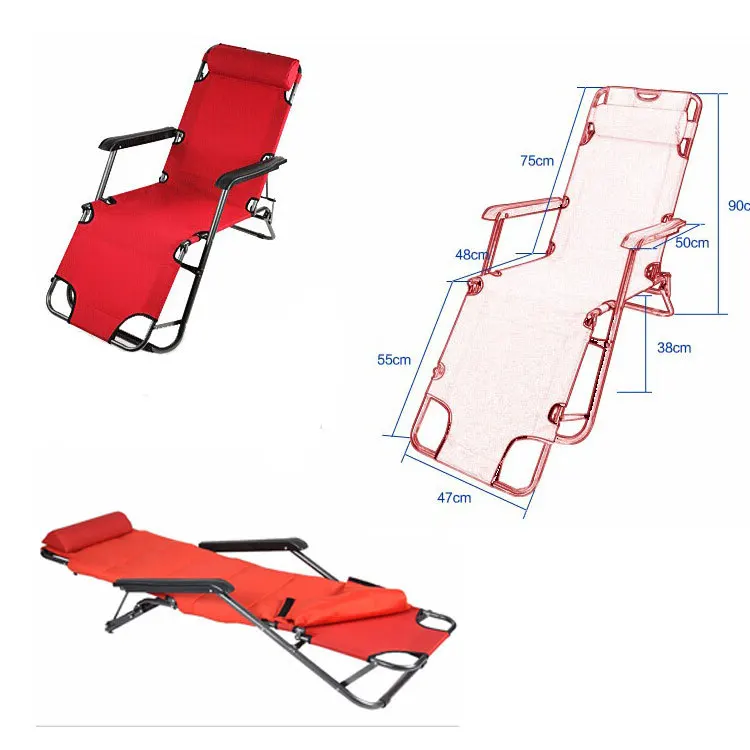 Basic Folding Camping Beach Chair Camping Dual Folding Bed Recliner