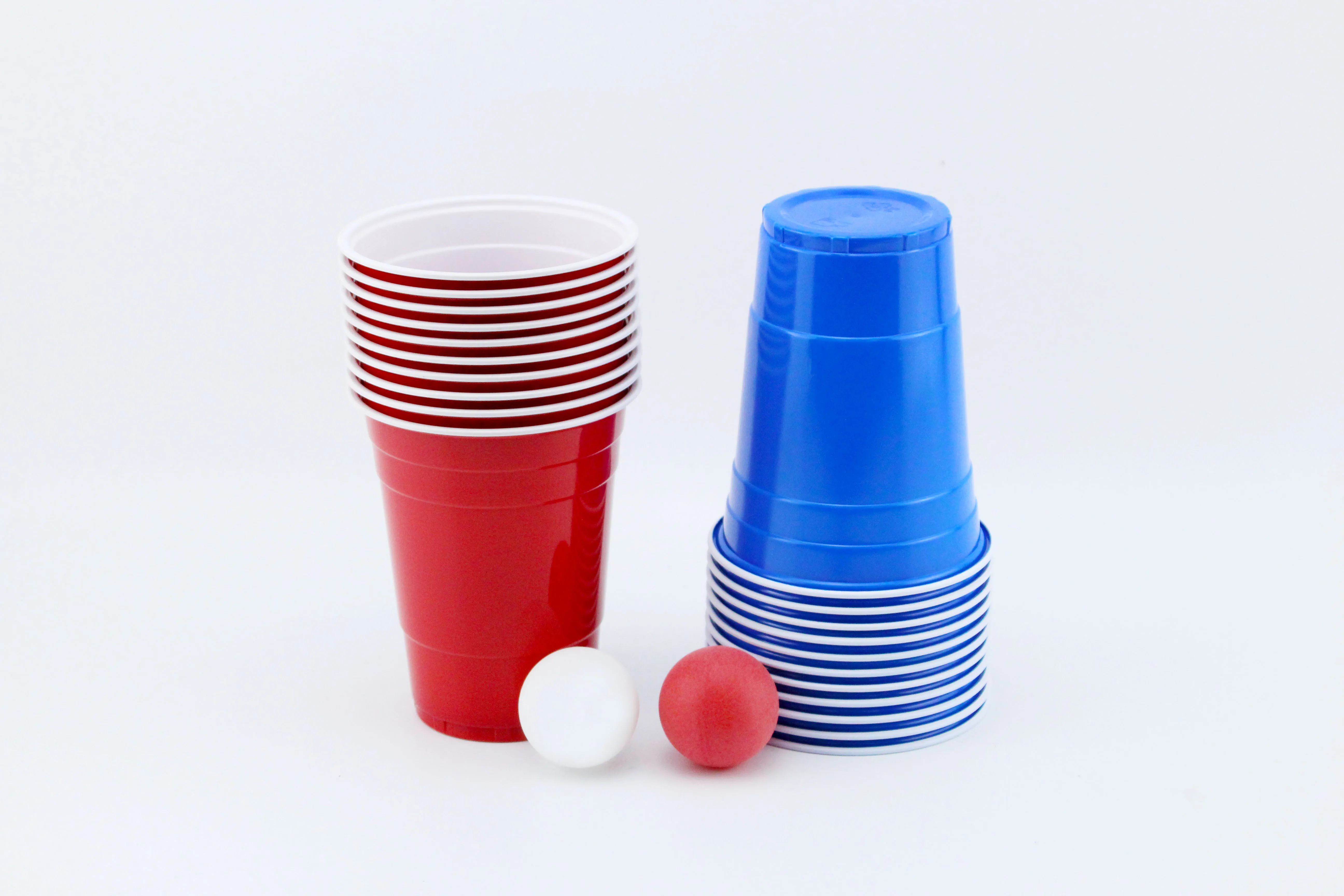 Оптовая продажа, набор пластиковых чашек и мячей для пива и понга, 16 унций