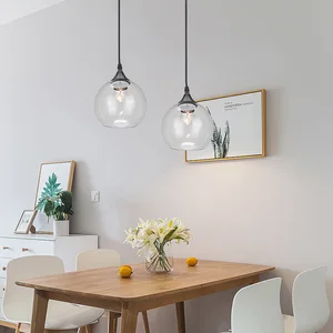 Large Round Hand Blown Glass Bubble Lighting Modern Pendant Lamp Luxury Design Led Ball Hanging Chandelier Lights Fixture