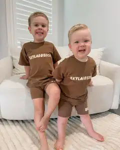 Unisex Custom Kids Clothing Set Solid Cotton Summer Shorts for Boys 1-13 Years Wholesale Boy Toddler Clothing