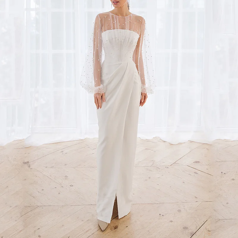 Dq071 Womens Festival Clothing New Arrivals Formal Womens Wedding Dresses 2024 Elegant Womens Party Wear With Pearls Dq071 Womens Festival Clothing New Arrivals Formal Womens Wedding Dresses 2024 Elegant Womens Party Wear With Pearls