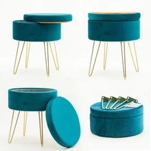 Modern Cheap Merchandise Space Saving Velvet Ottoman Pink Velvet Stools Home Stool Ottoman