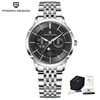 Silver black, steel strap