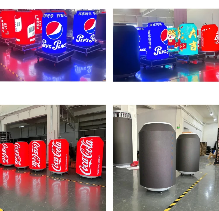 Customized Beer Cola Cans Par LED Screen Spherical Round Ball LED Screen Display