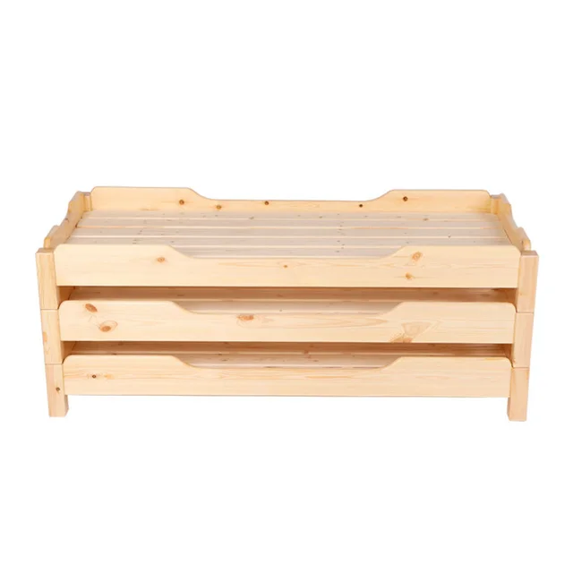 Modern Design Solid Wood Pinus Sylvestris Stacked Bed for Children for Bedroom Dining Living Room Use