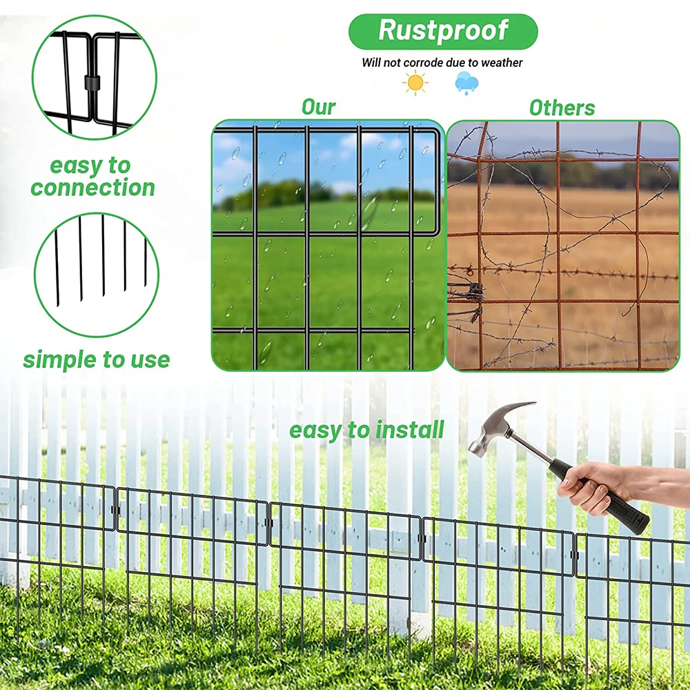 Animal Barrier Fence No Dig Garden Rustproof Metal Wire Dog Ground ...