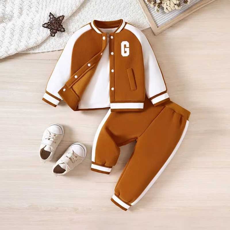 Stock Fashion 12 18 24 Months Infant Track Suit Sport Children's Wear  Boys Kids Clothing Wholesale Baby Boy Clothes for Kids