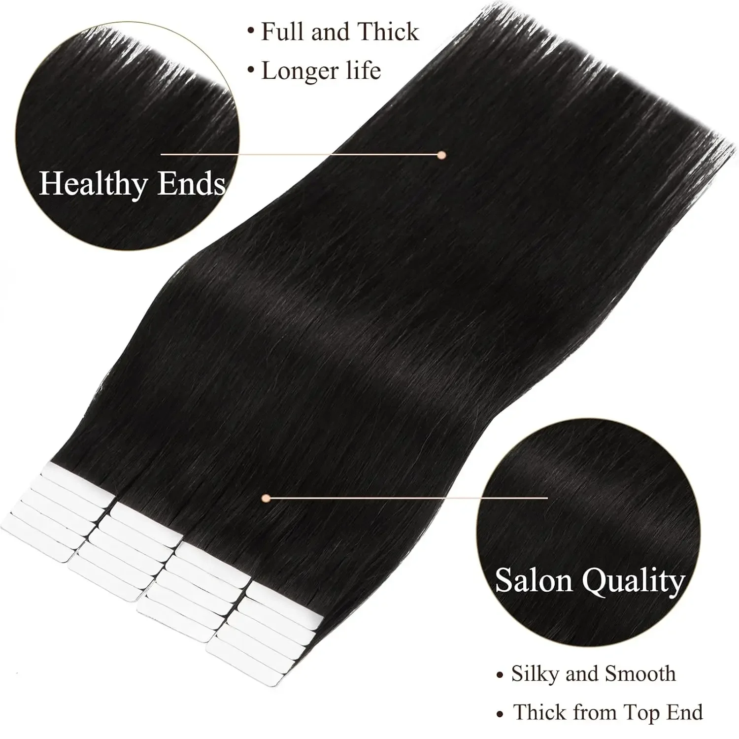 20 pezzi/pacco Tape In Extensions per capelli umani lisci 100% capelli umani Brasiliani Remy Nastro adesivo invisibile in 26 pollici per donne_voghion.com