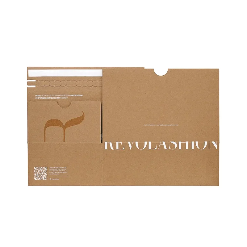 Custom Corrugated Cardboard Carton Zipper Strip Commerce Mailing Adhesive Tear Strip Open Postal Self Seal Logistics Paper Boxes