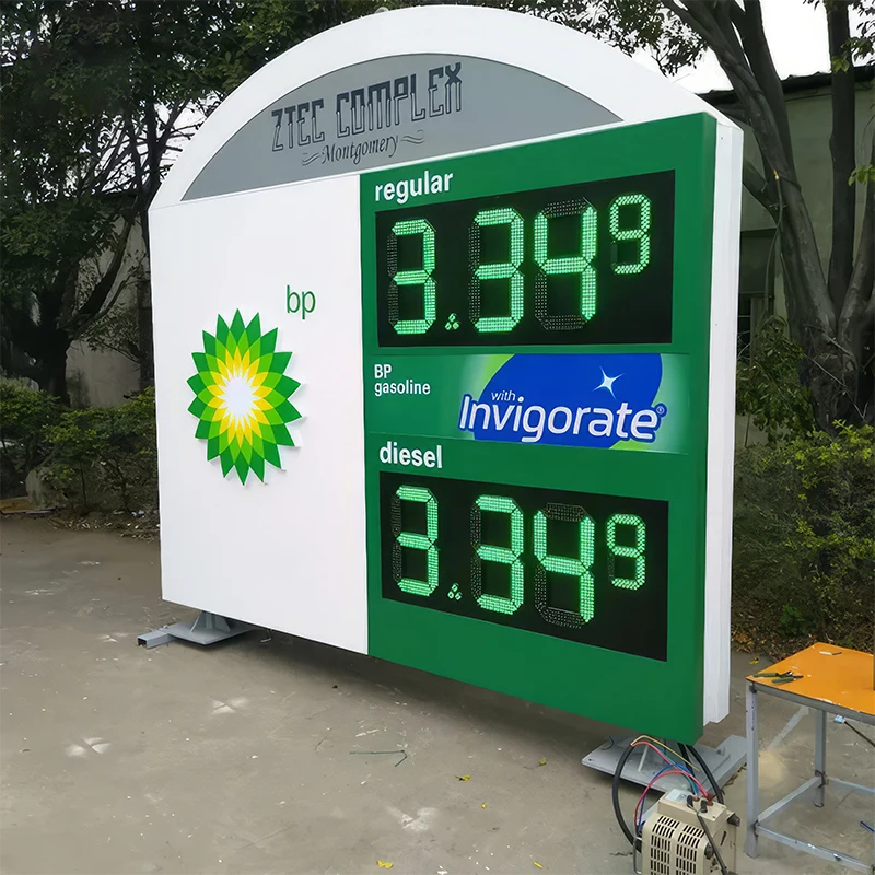 Free Standing Petrol Station Advertising Board Equipment Gas Price Pylon Sign