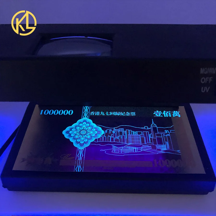 1000장 금박 지폐 1백만 홍콩 드래곤, UV 라이트 인증 목재 박스