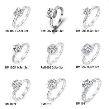 starsgem D color moissanite diamond woman sterling silver 925 rings ready to ship
