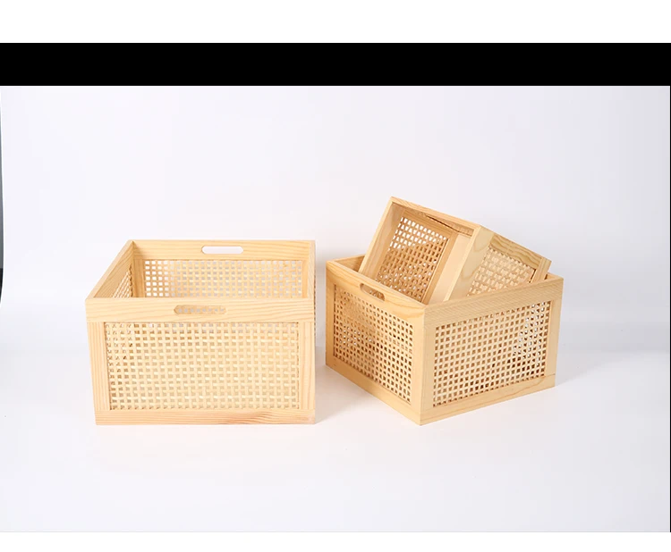 Wood Storage Basket Storage Box Bamboo Porch Box Storage Basket Living