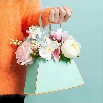 Delicate Handbag Bouquet Gift Box Rose Waterproof Flowers Empty Flower Art Gift Box