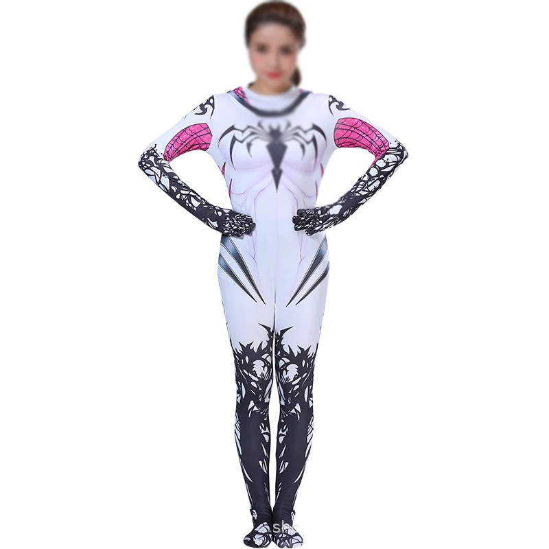 New Design Super Hero Spider-Woman Spider Venom Costume Gwen Stacy Cosplay  Costume Sexy Jumpsuit Halloween
