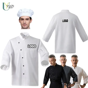 High Quality New With Pockets Chef Jacket Designs Puff Print Hotel Waiter Shirts Cooking Fast Food Work Wear Restaurant Uniform