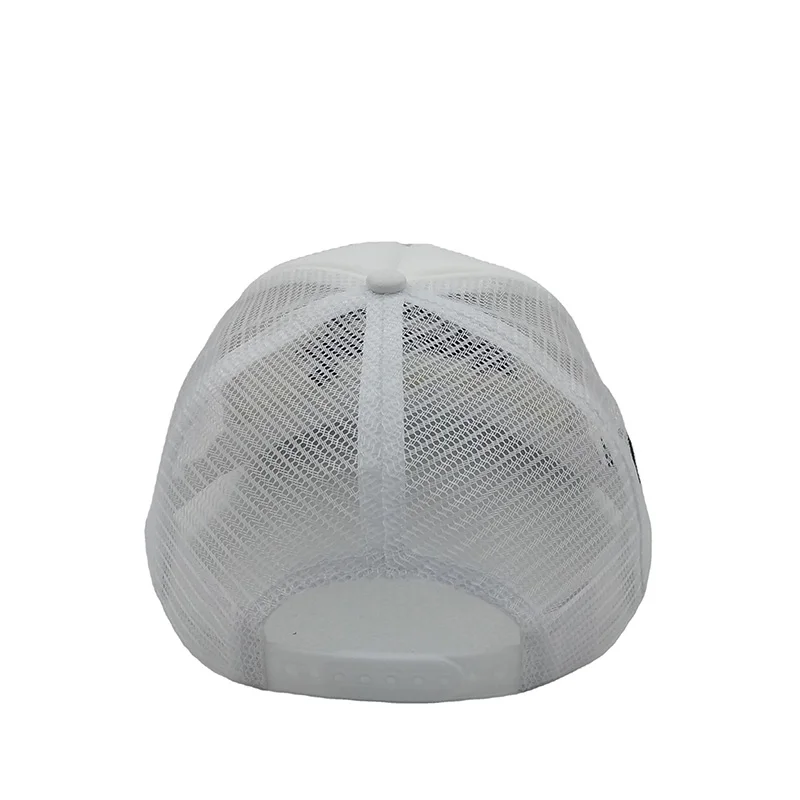 Plain Solid Color City Cap Custom  logo Raised  Embroidery  Snapback Hat Foam White Trucker Hat With Nylon Mesh