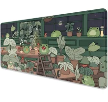 Cute Frog Kawaii Green Rubber Water Resistant Scratch Proof Large Gaming Mouse Pads for Computer Keyboard Laptop Home Office