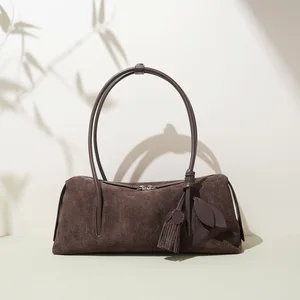 2026 New Niche Leather Frosted Bag with Simple Texture Shoulder Bag Casual and Lazy Armpit Tote Bag Handbags