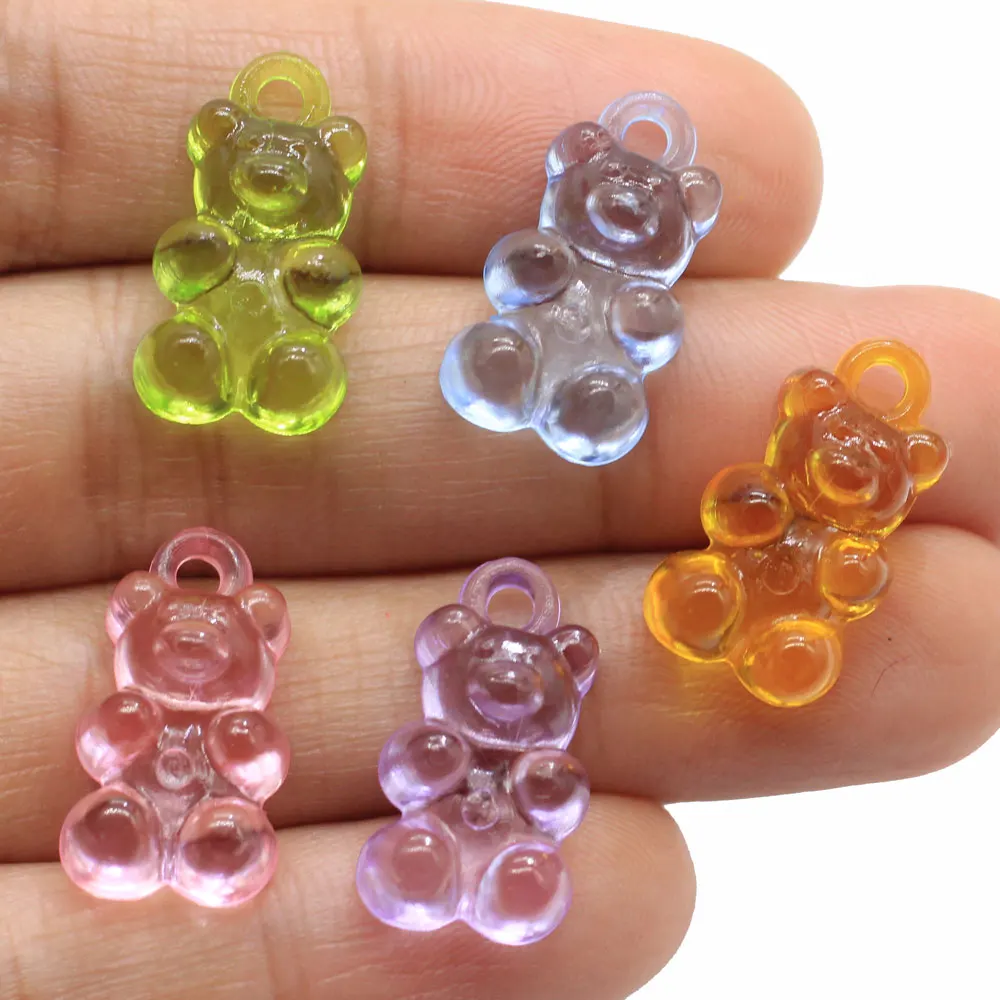 Acrylic Gummy Bear Charms, Bracelet Charms, Charm Bracelets, Kids Charms, Cute  Charms, 21mm, Charms and Pendants 5 per Pack 