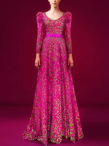 Bettergirl  2026 Ramadam early spring heavy industry embroidered sequin long dress