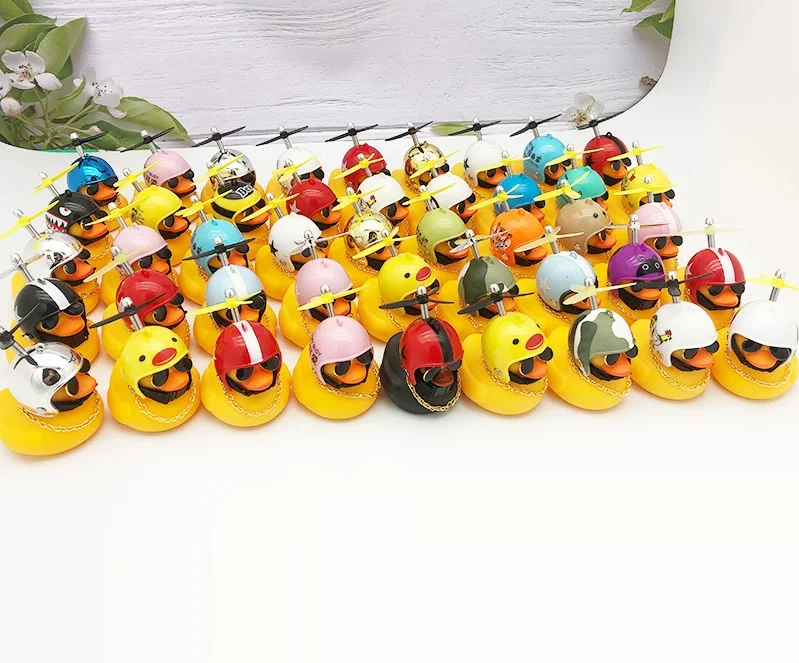 Детская желтая утка Детский велосипедный шлем мотоциклетный рог светящаяся вспышка Бамбуковая Маленькая