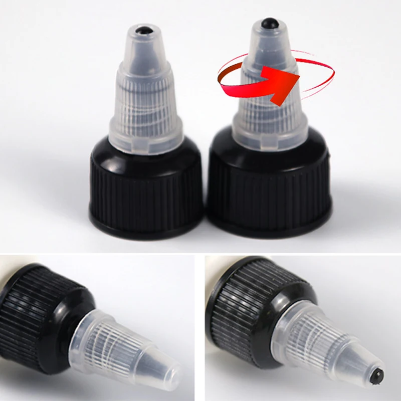 HOT 30ml 60ml 100ml 120ml PET Empty Tattoo Ink Twist Cap Bottle Plastic Pigment Dropper Bottle Oil Dispensing Containers