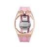 rose gold stainless steel case+pink silicone band